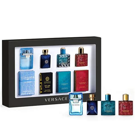 versace miniature variety trio collection perfume gift set for men|Versace mini perfume set.